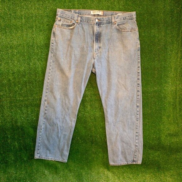 VINTAGE LEVIS 505 REGULAR FIT MENS JEANS CASUAL LIGHT BLUE DENIM PANTS SZ 44X30 - Picture 1 of 8